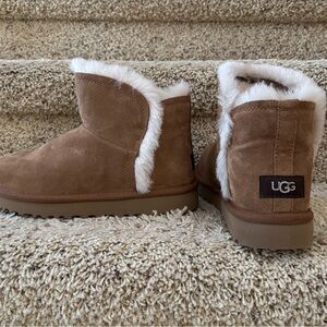 UGG Tan Boots with Cream Fur